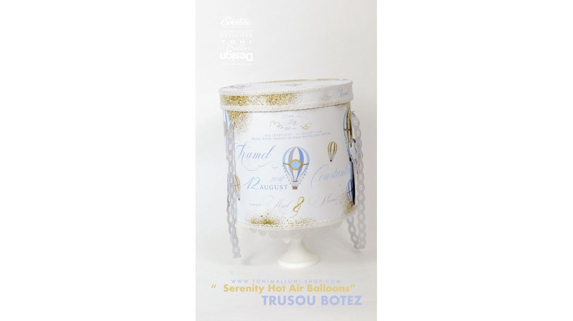 Trusou botez cu baloane de aer cald bleu gold, Jurnal de calatorie 7